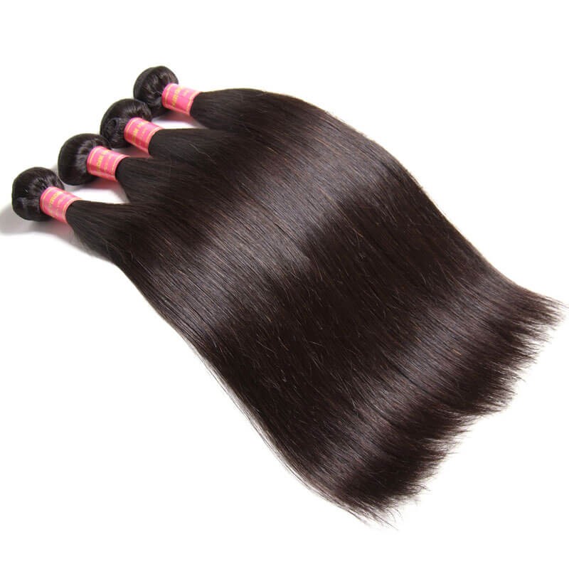 Idolra Quality Indian Hair Weave Bundles 4 Pcs Thick Straight Indian Virgin Remy Human Hair Extensions